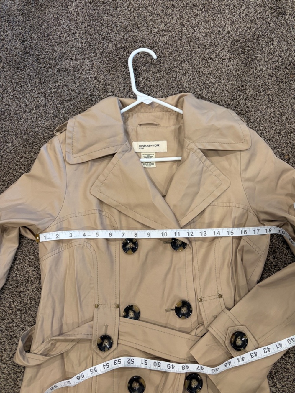 EUC Tan Trench Coat by Jones New York - Picture 8 of 10